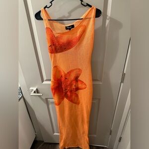 Hanifa Flora Sheer maxi